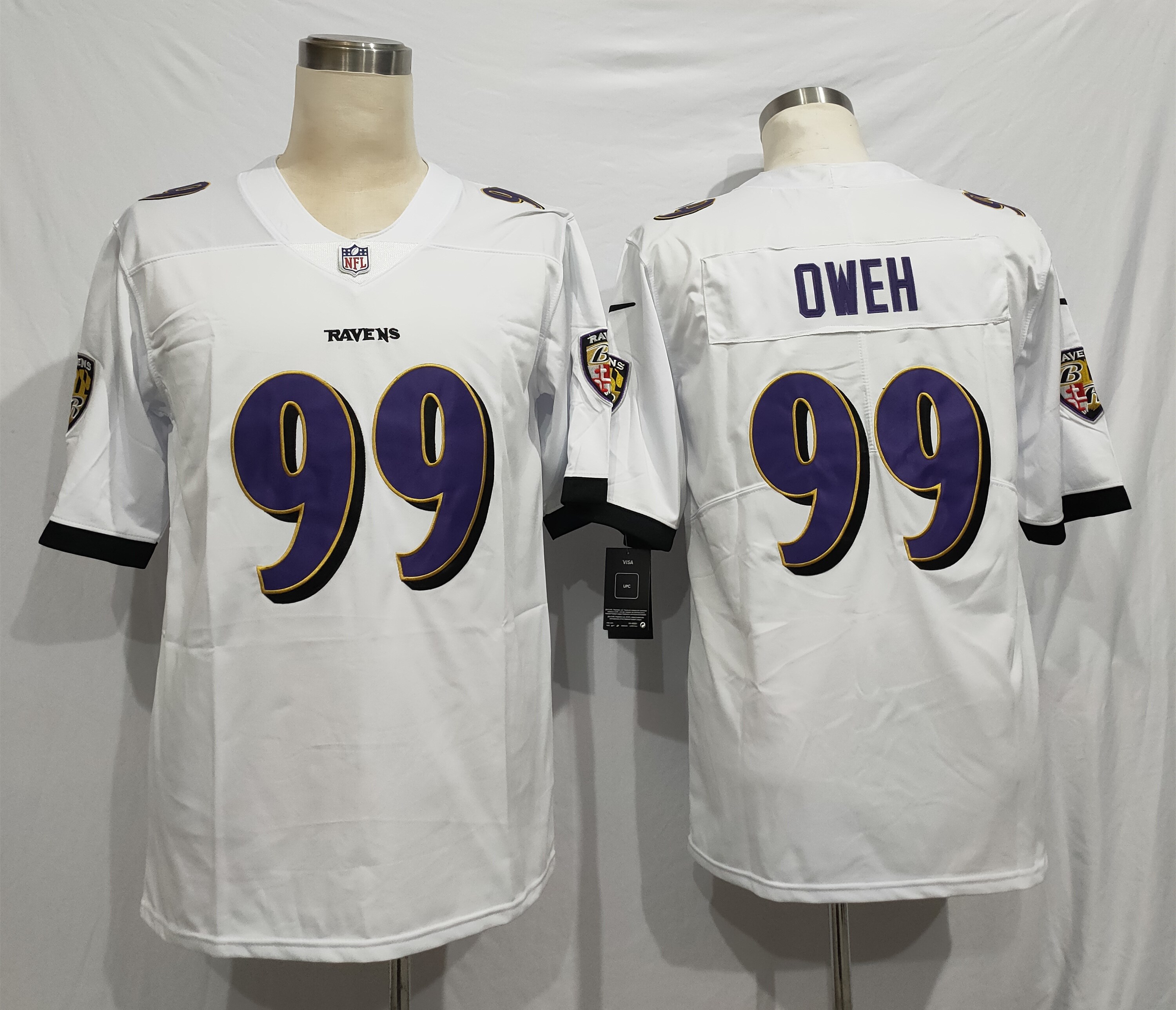 Men's Baltimore Ravens Odafe Oweh #99 White Jersey